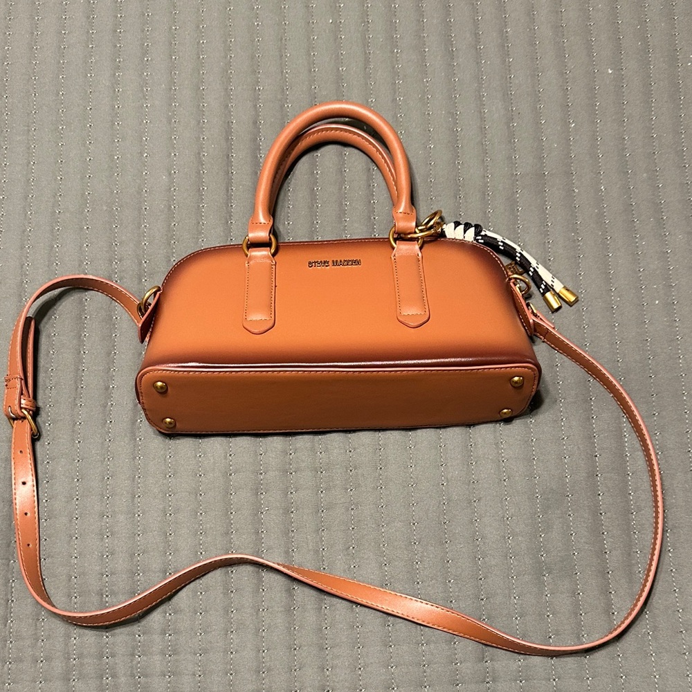 Steve Madden Tan Satchel with Gold Accents